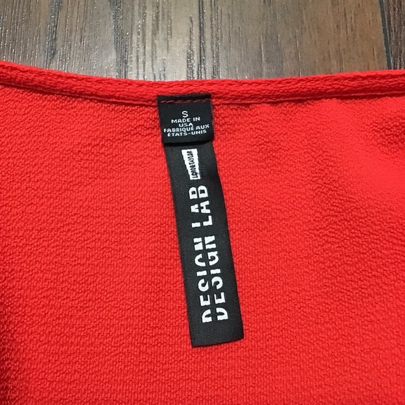 Design Lab Red Crop Top Flutter Sleeves size S - Picture 4 of 6